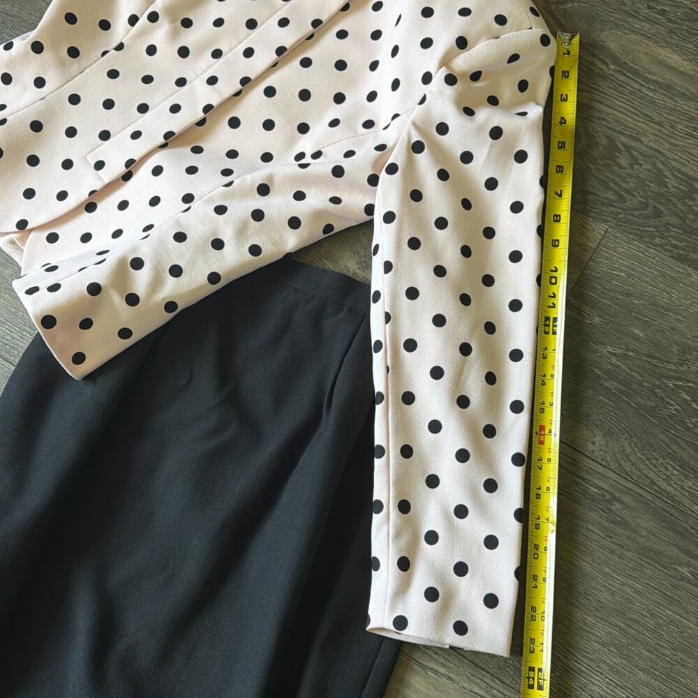 Vintage Kasper ASL Polka Dot Skirt Suit Sz 8 Blush Pink Black Barbiecore 90’s - Picture 10 of 16